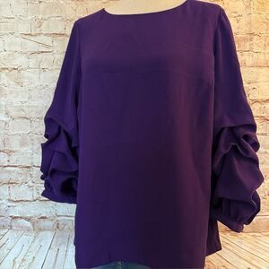 Alfani gathered puff sleeve top